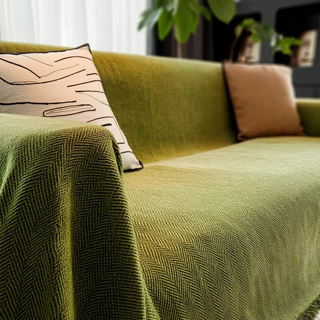 Chenille Couch Throw – Wheat