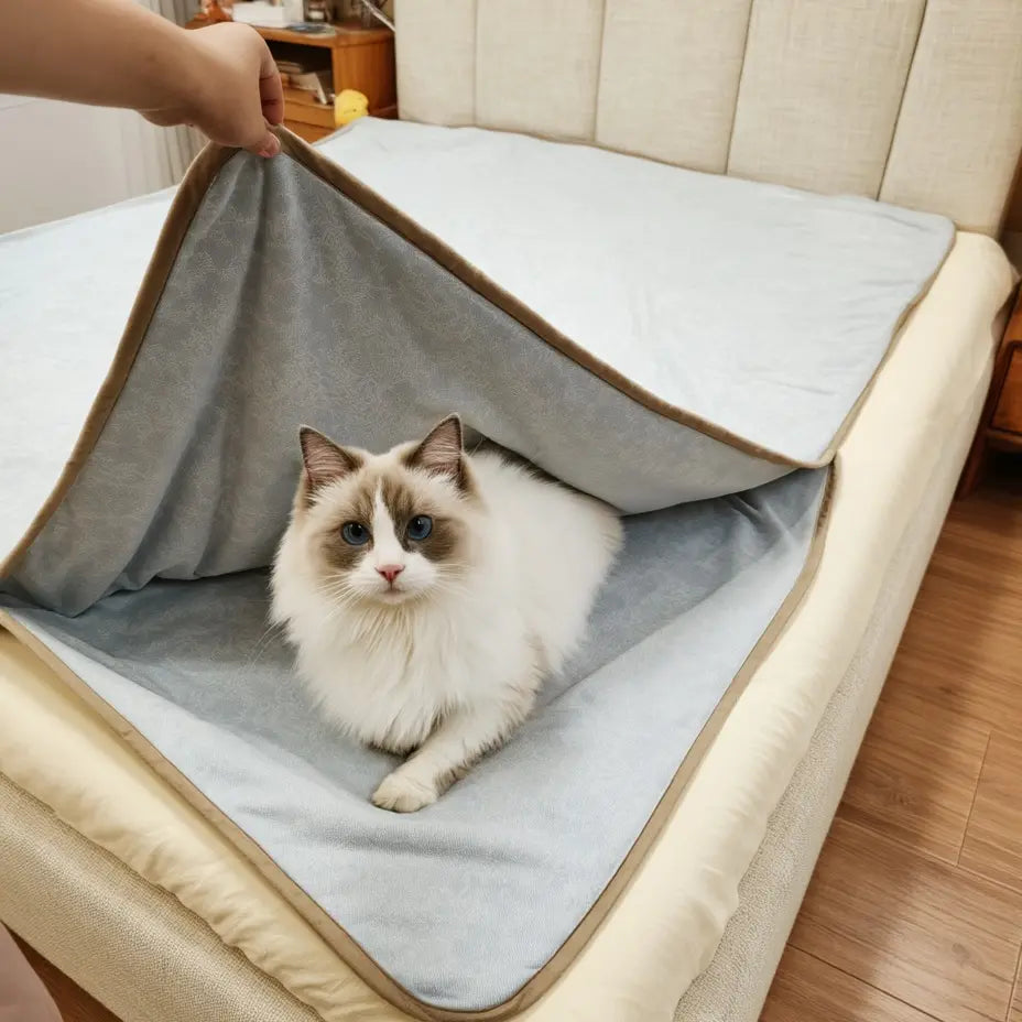 Companion Cocoon Throw – Cat Burrow Blanket with Pocket for Pets & Humans