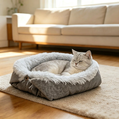 NestleFold 2-in-1 Fleece Cushion and Pet Nest