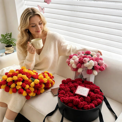 Rose Bouquet Knit Throw Blanket