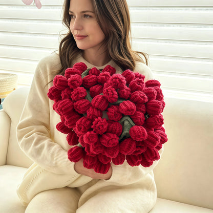 Rose Bouquet Knit Throw Blanket