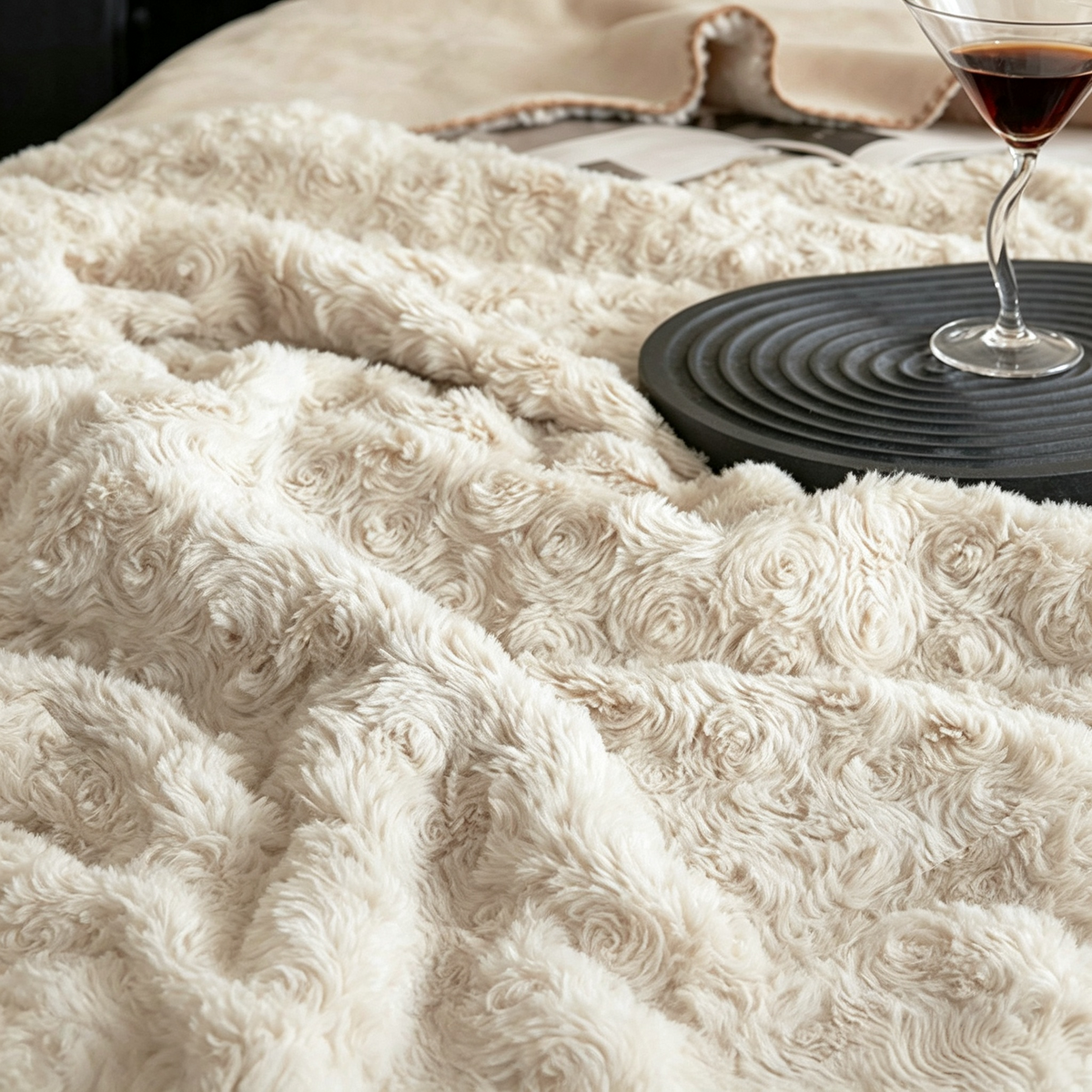 Rosy Loop Throw Blanket – Waterproof & Scratch-Resistant, for You & Your Pet
