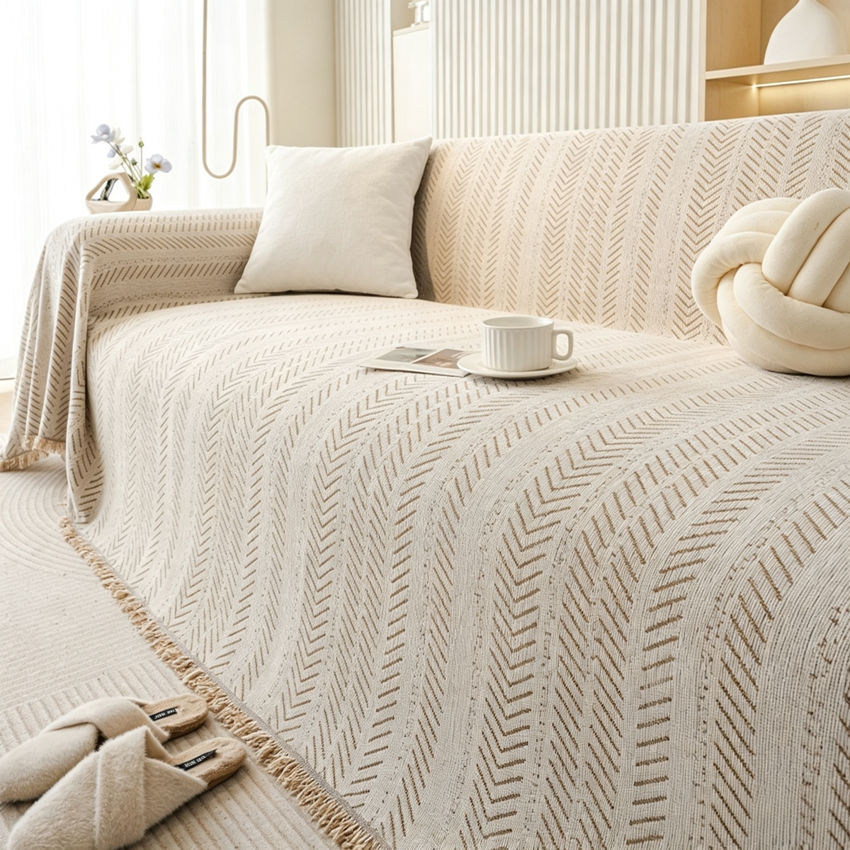 Chenille Couch Throw – Wheat