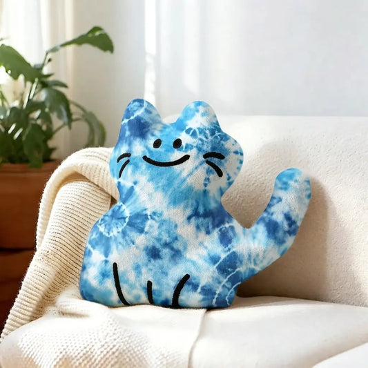 DoodleSnuggle Hand-Drawn Plush Cat